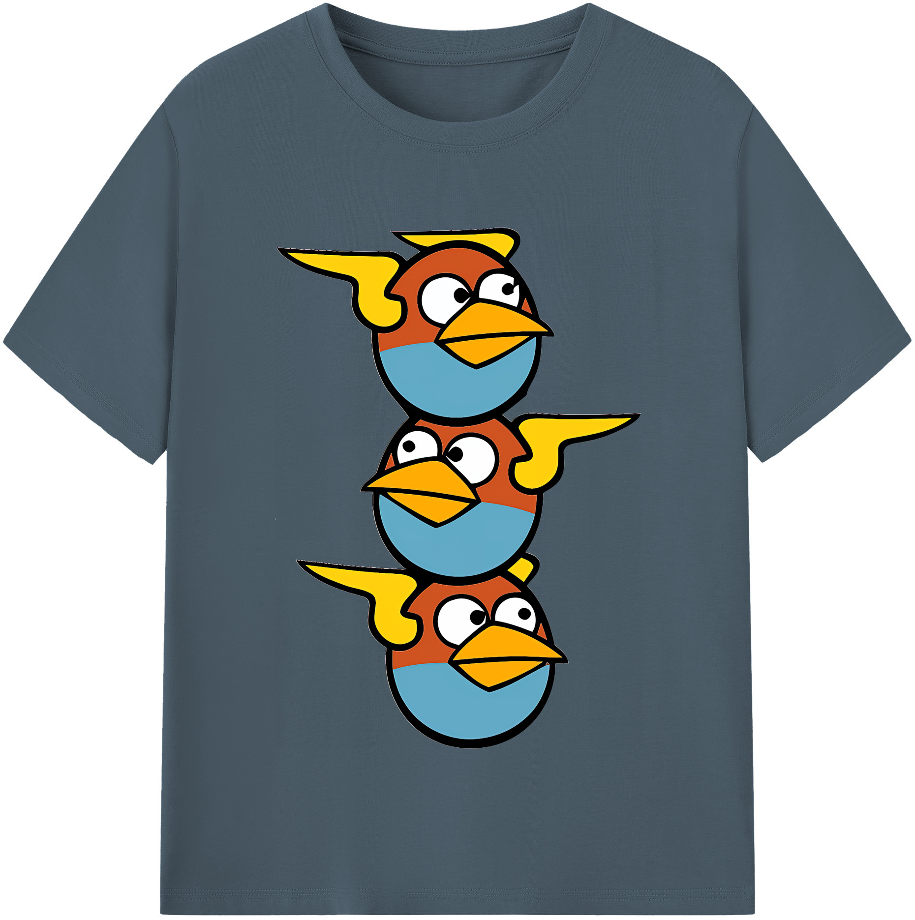 （画像用） Angry Birds アングリーバード 綿100％半袖Tシャツ（フロントプリント）